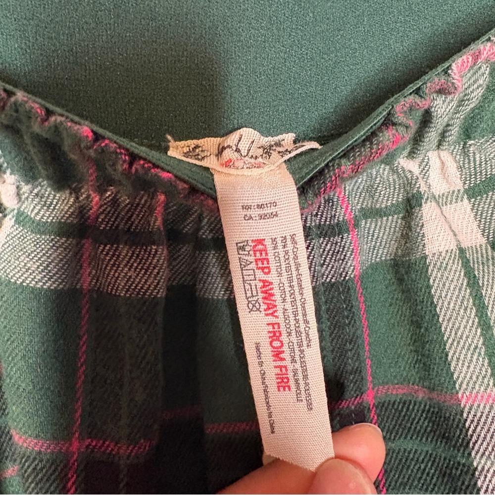 Intimately Free People Flannel Green Plaid Boxer Lounge Shorts Size Large - Picture 7 of 8